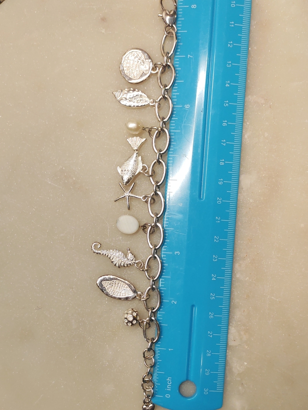 Brighton RARE Nautical Charm Bracelet Silver And White Pave' Crystals - Picture 4 of 8